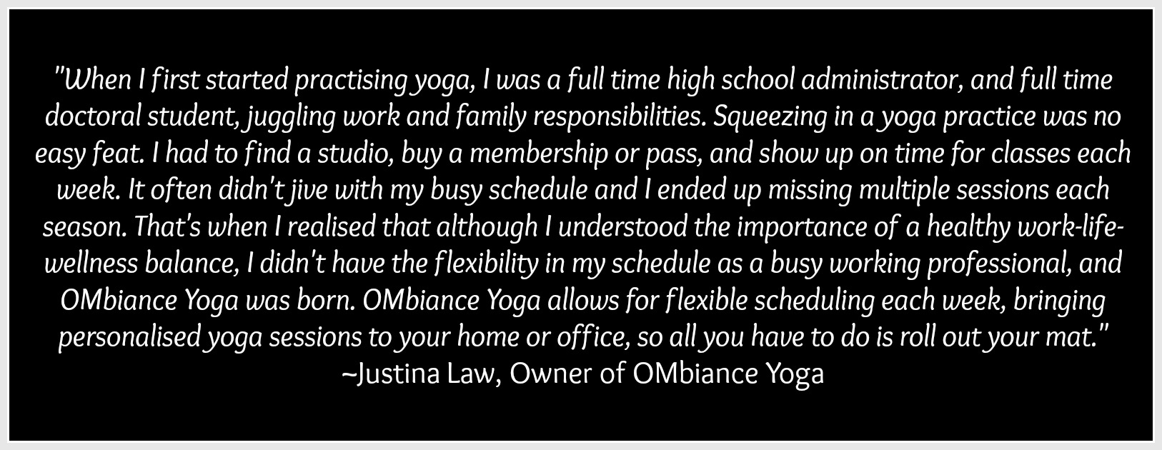 ombiance yoga story